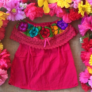 Size 3-4 years old girl Mexican blouse off the shoulders