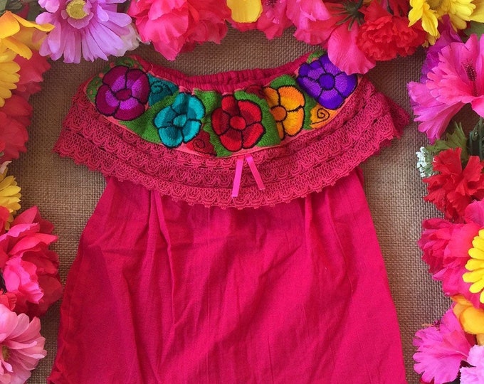 Size 3-4 years old girl Mexican blouse off the shoulders