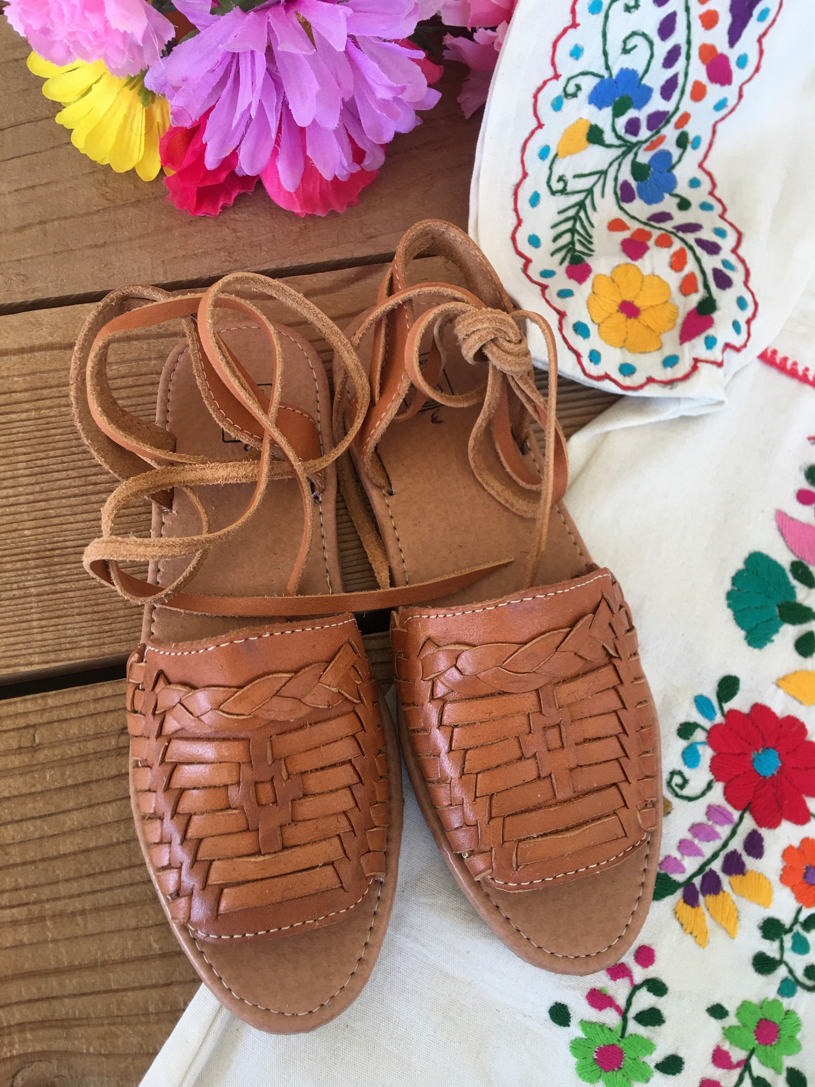 mexican leather huaraches women's
