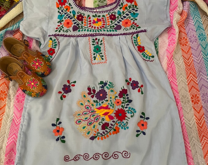 Babies Toddlers and Girls Mexican Puebla dresses hand embroidered