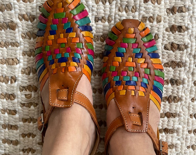 KIDS Mexican Leather Huaraches-  Sizes 4-5-6-7-8-9 -10-11-12-13 US  sizes One of a kind baby girl- toddlers - girls Mexican Huaraches
