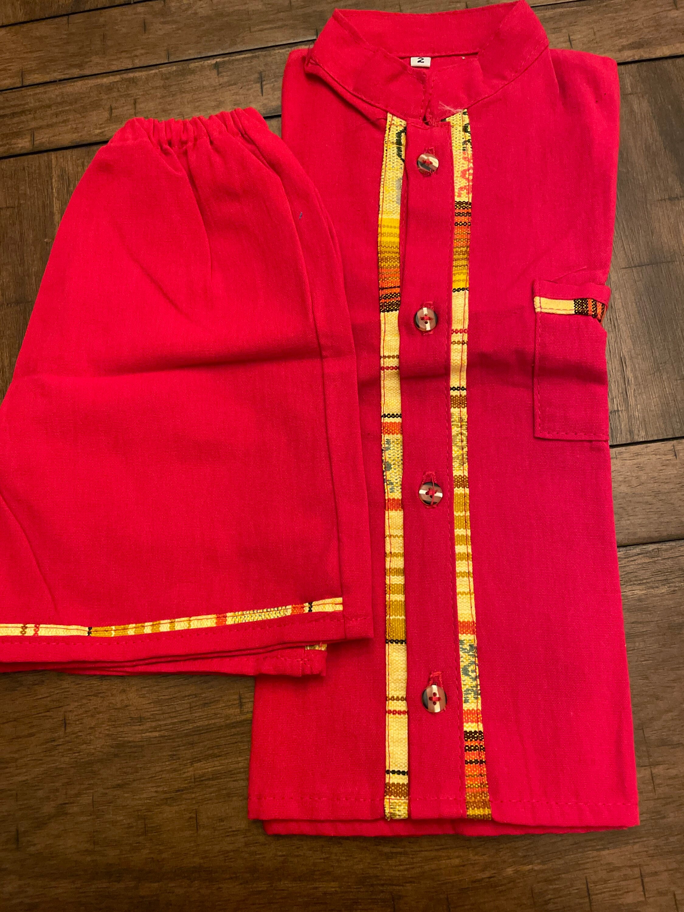 Baby Toddler Boy Mexican Outfits Red Mexican Guayabera Boy Shirt Mexican Huaraches Sold Separately