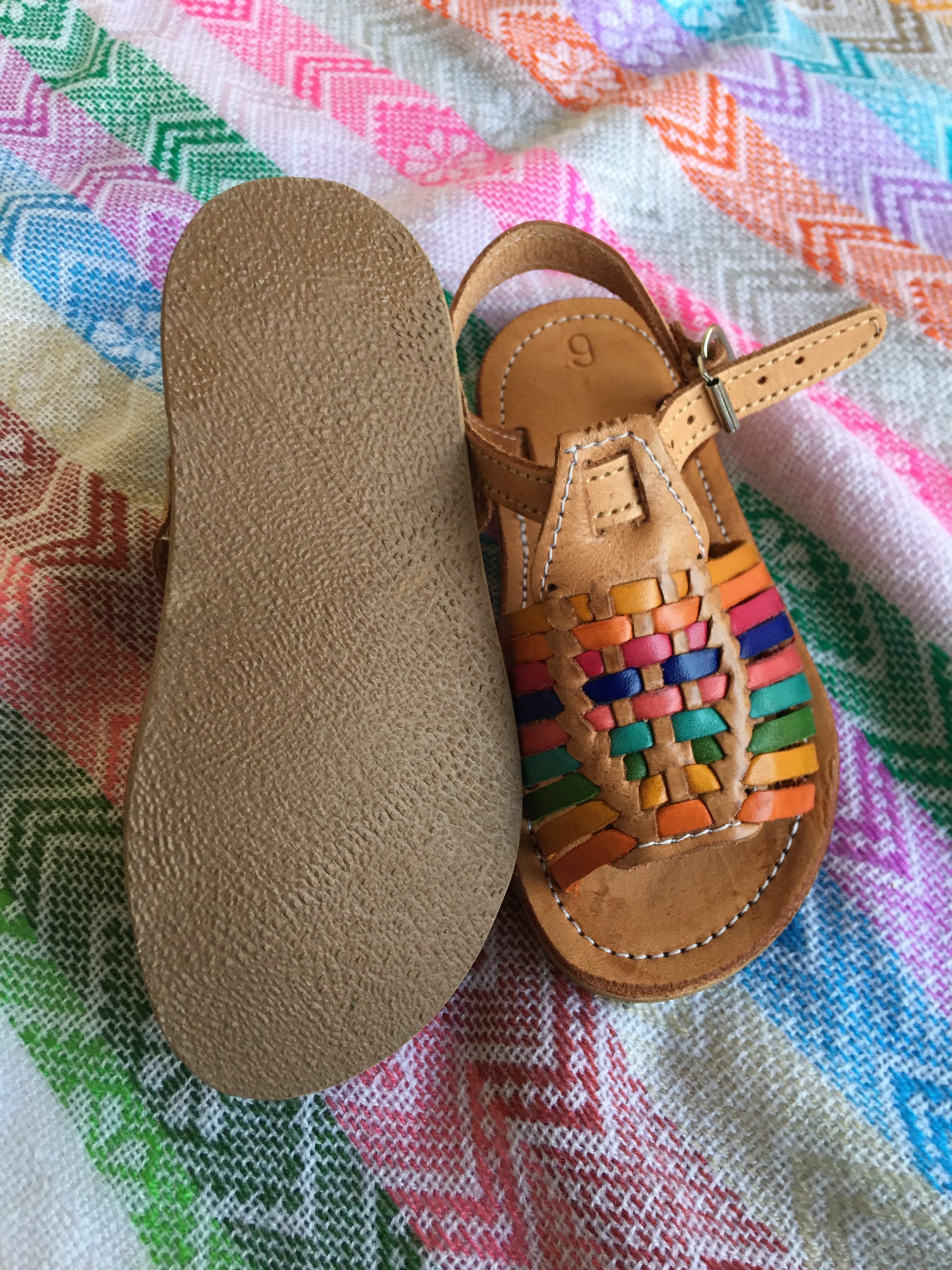 Baby and toddlers girls Mexican leather huaraches Mexican Footwear Kids Mexican shoes