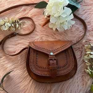 Mexican leather crossbody bag