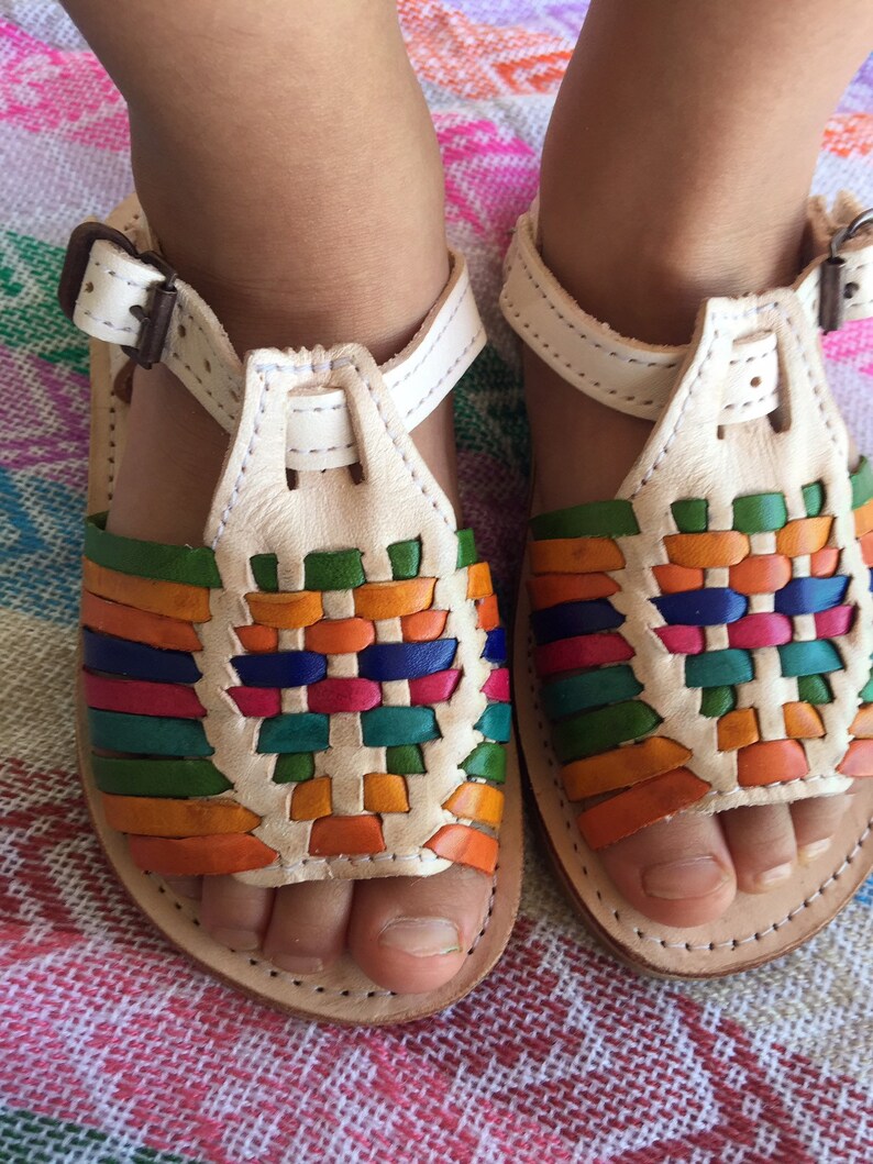 Baby and toddlers girls Mexican leather huaraches Mexican Etsy