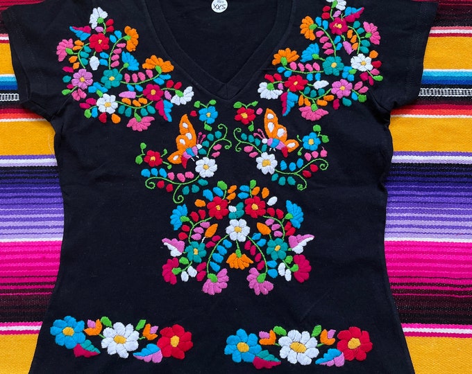 Size XXS Hand embroidered t- shirt Size extra extra small