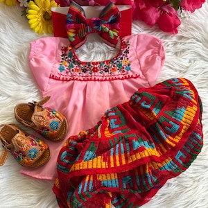 6-9 months Mexican baby outfits- Mexican Baby Huaraches  not included