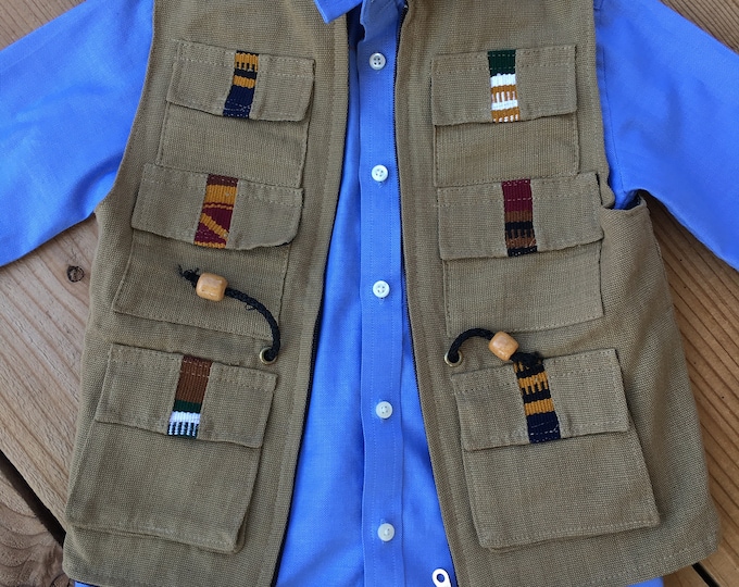 Size 4-5 years Old Toddler Boy Mexican Style Vests Bohemian Boy Vests