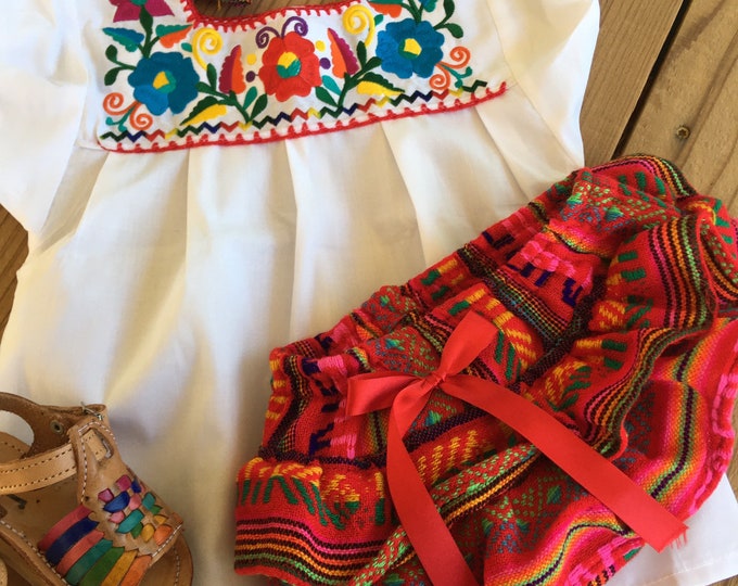 Size 1 year old baby girl outfit- 5 de Mayo Outfit- Mexican birthday outfit