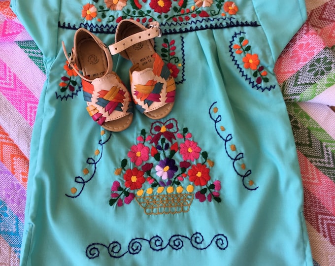 Embroidered Mexican Dresses Color Mint - Shoes sold separately