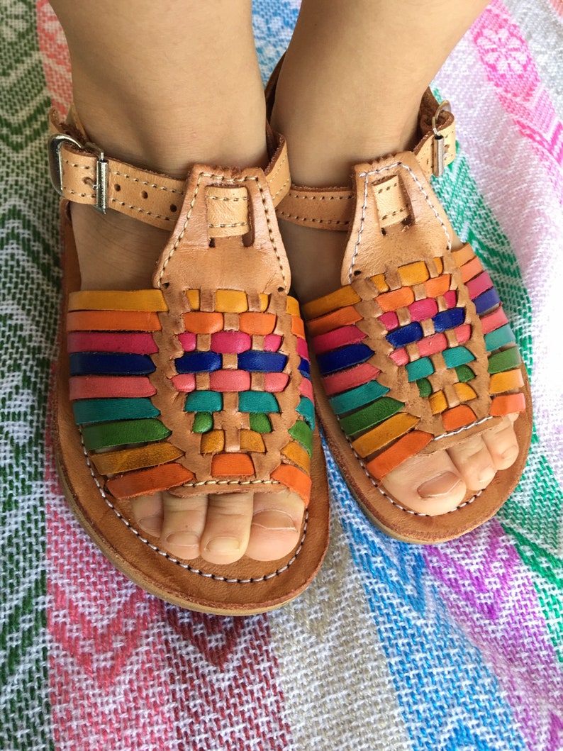 Baby and Toddlers Girls Mexican Leather Huaraches Mexican - Etsy