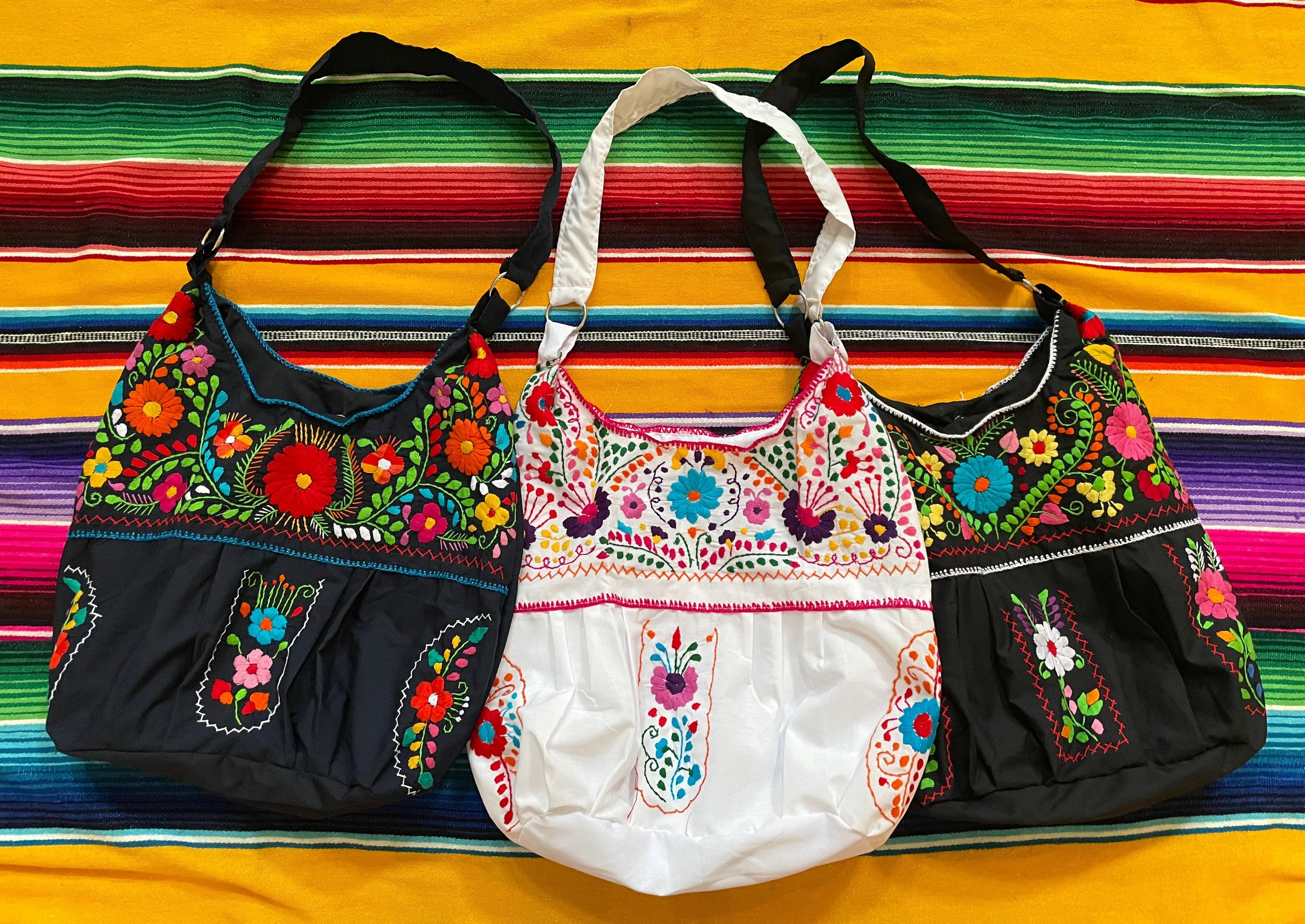 Mexican Style Hand Embroidered shoulders bag very roomy and comfortable