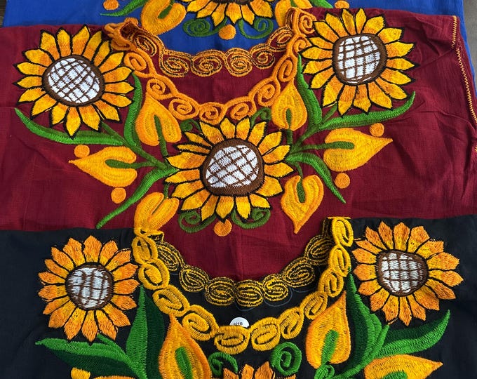 Mexican Embroidered blouses Sizes S-M-L-1XL -2XL Belt not included
