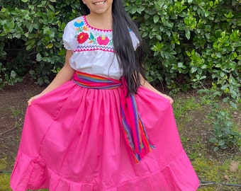 Mexican skirts - blouse - Sash - Girls - Women