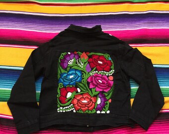 Size 5 years old girl Mexican Embroidered Denim Jacket