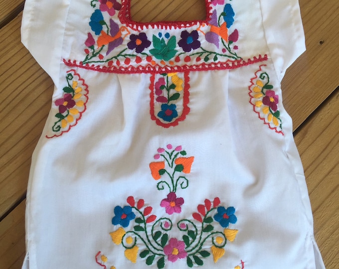 Baby girl dress Mexican baby dresses hand embroidered