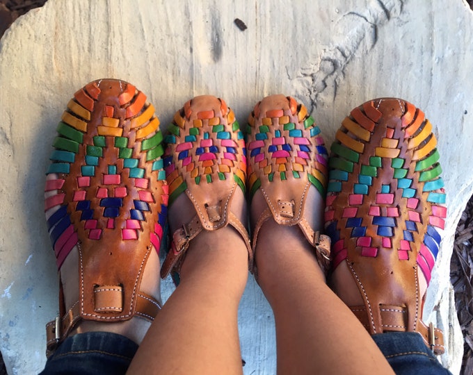KIDS Mexican Leather Huaraches-  Sizes 4-5-6-7-8-9 -10-11-12-13 US  sizes One of a kind baby girl- toddlers - girls Mexican Huaraches