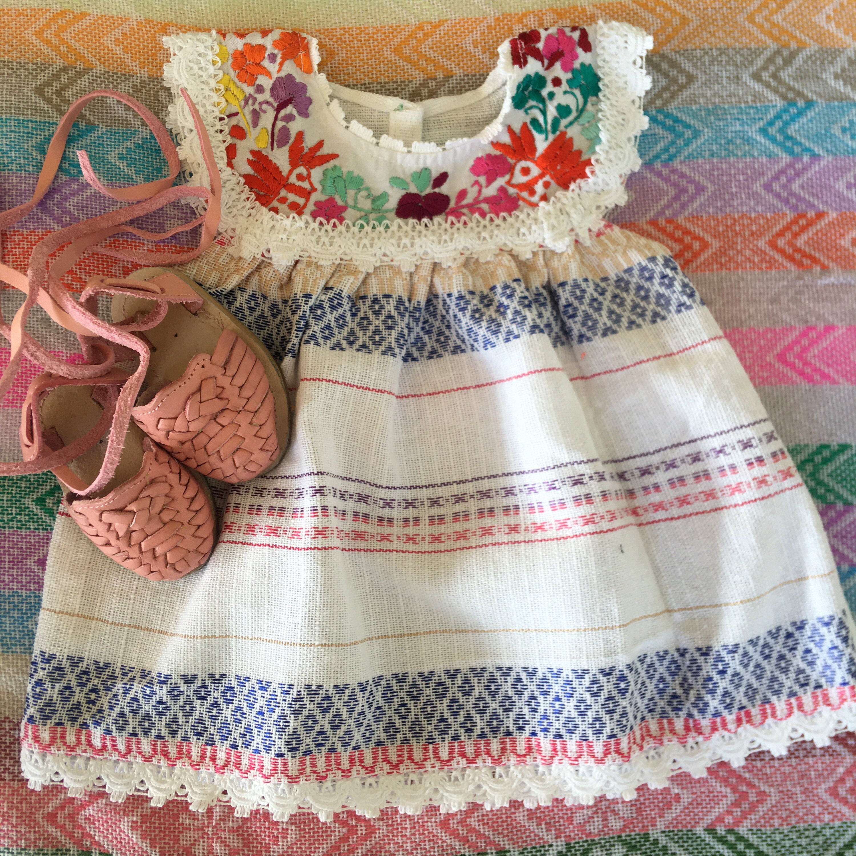 Little girl deals embroidered dresses