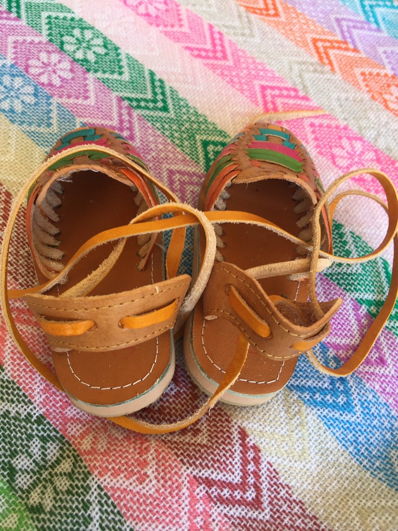 Kids Mexican Huaraches Lace Up Leather Huaraches Baby Girls | Etsy
