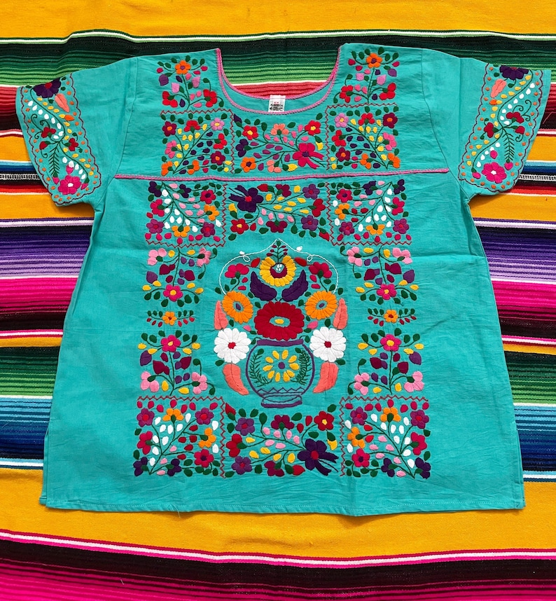 Sizes XS-S-M-L-XL 2XL Mexican Blouses Hand Embroidered - Etsy
