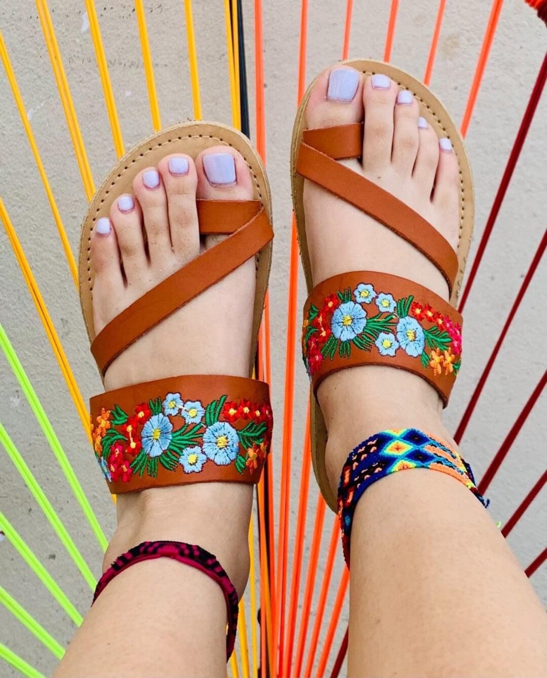womens mexican leather sandals