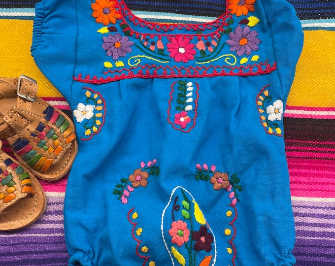 Size 0-3 moths baby girl onesie hand embroidered with headband included
