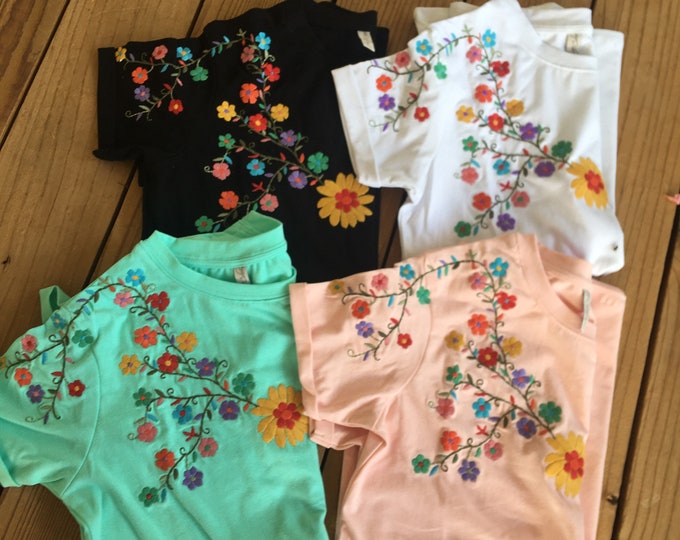SALE ! Size SMALL  Mexican embroidered T- shirts