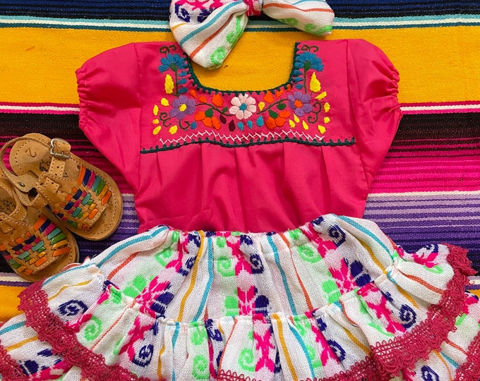 Size 1 year old baby girl outfit Mexican Fiesta clothing 5 de Mayo outfit