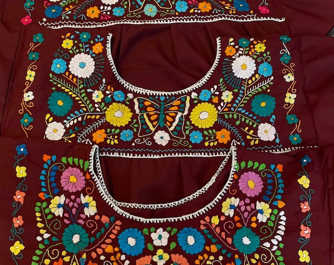 Size XL  Hand embroidered Mexican blouses