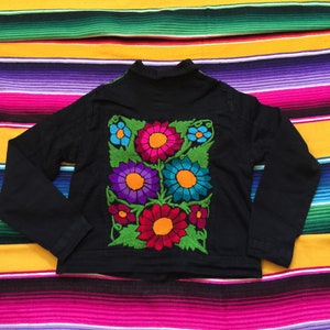 Size 7 years old girl Mexican Embroidered Denim jacket