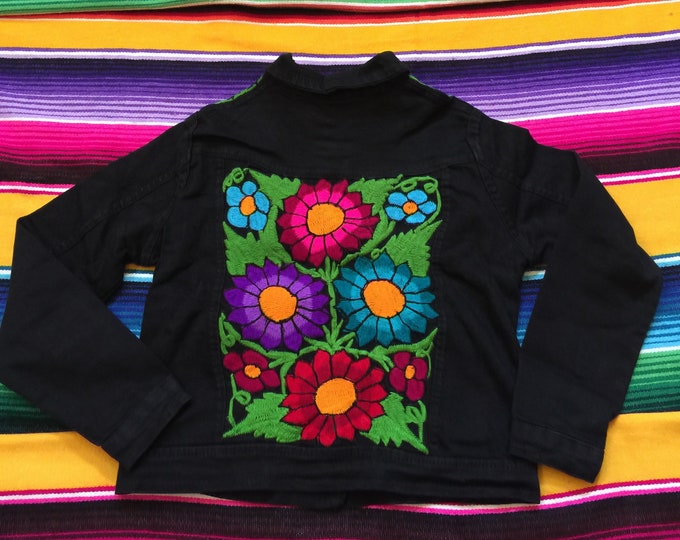 Size 7 years old girl Mexican Embroidered Denim jacket