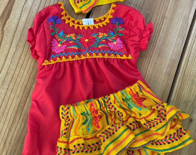 Baby - toddler  girl Mexican outfit- 5 de Mayo Outfit- coco fiesta theme outfit