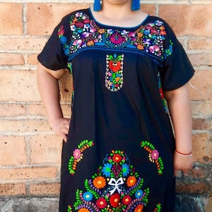 Sizes S-M-L-XL-2XL-3XL-5XL Mexican Embroidered long dresses