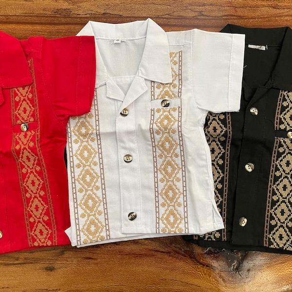 Boys Embroidered Mexican Shirts - Mexican kids Guayabera