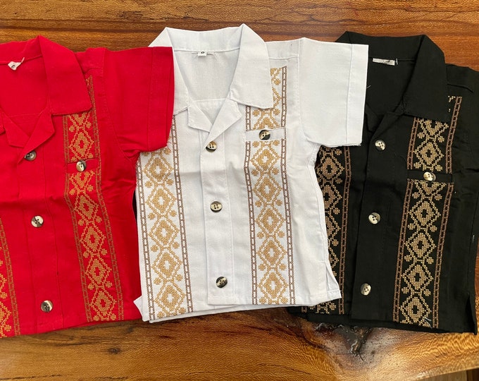 Boys Embroidered Mexican Shirts - Mexican kids Guayabera