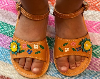 Kids Huaraches Baby- Toddler- Girls Mexican Leather Huaraches