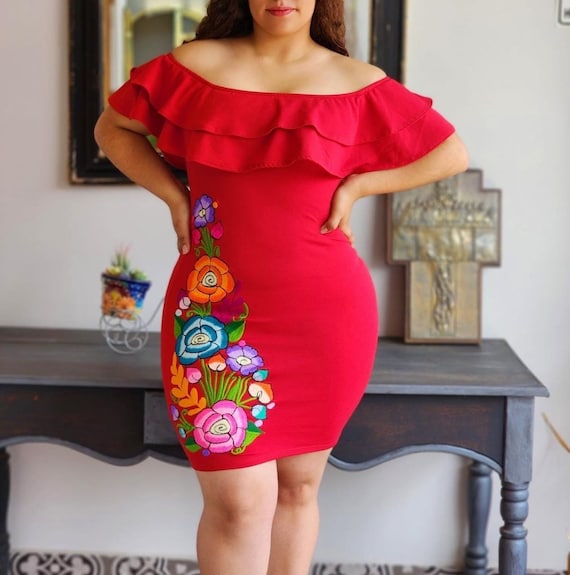 Size EXTRA LARGE Mexican Embroidered Dress Etsy Canada