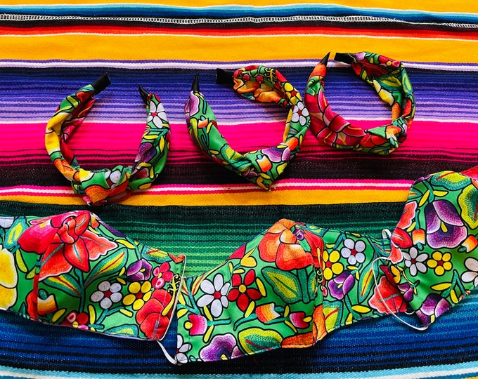 Set of Facemask and Tiara Mexican Face Cover with Tiara