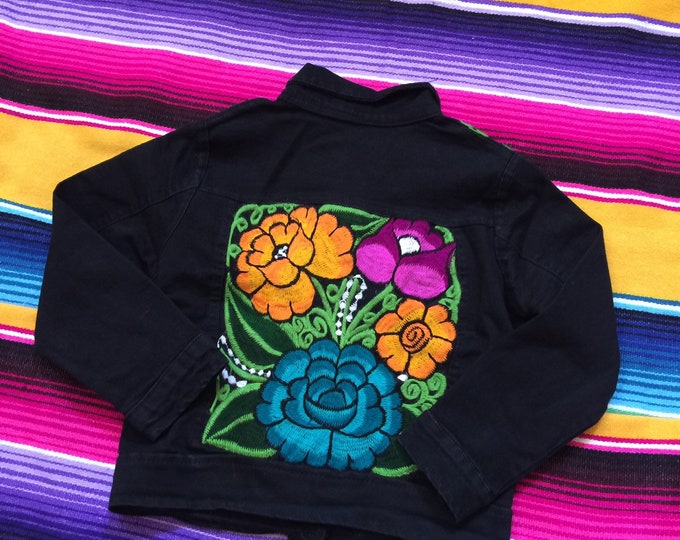 Size 4 years old Mexican denim jacket embroidered toddler Girls Denim jacket