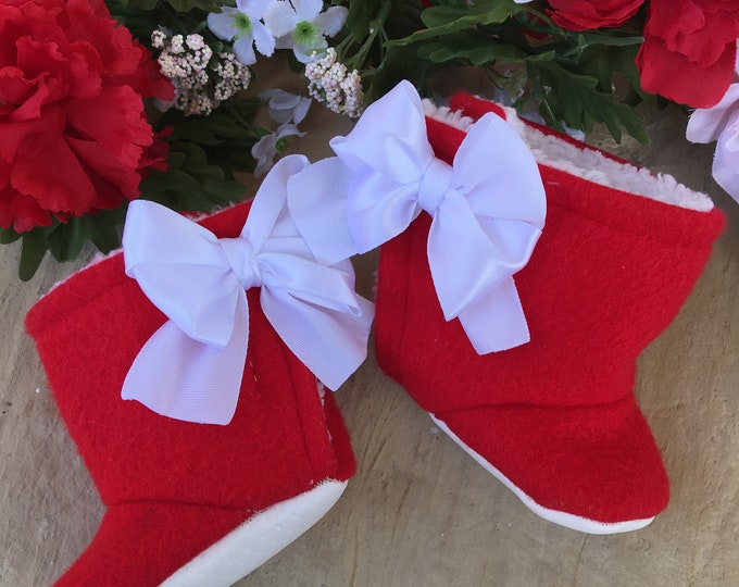 Cozy Cute Baby Girl hand made Booties ALL SIZES 0-3-6-9-12 months baby girl
