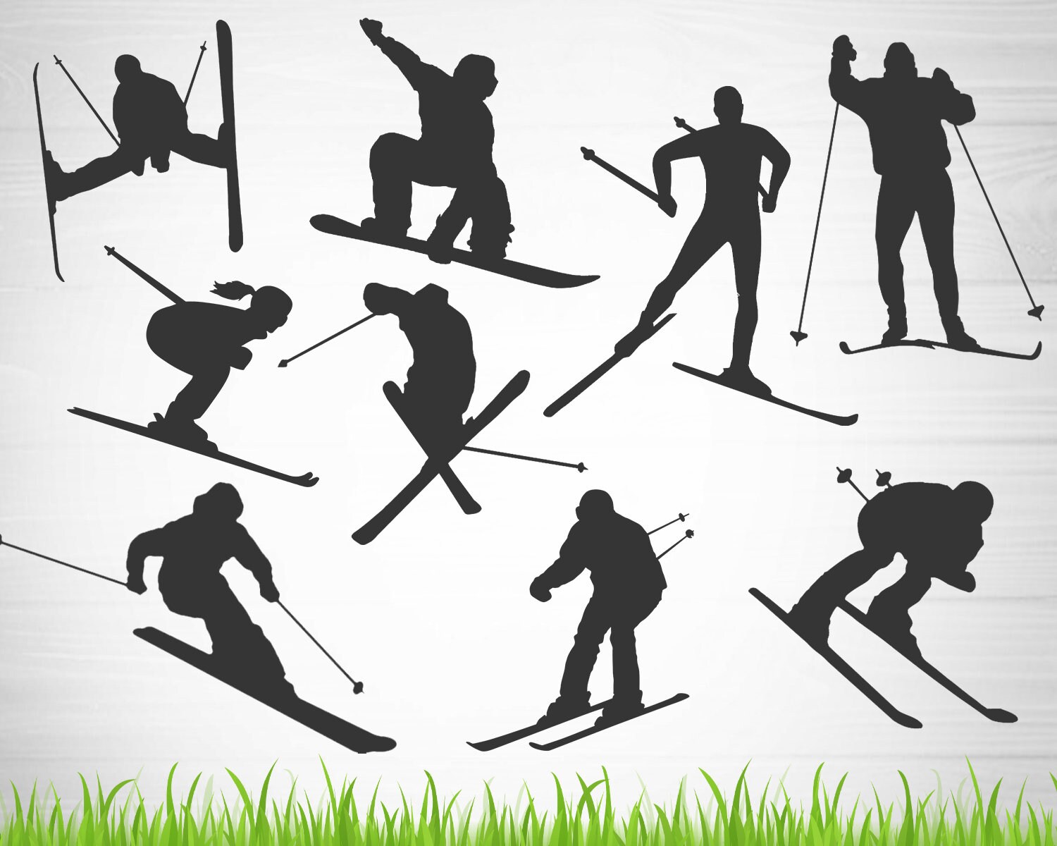Skiing svg file winter cricut file sport Cutting Files snow Etsy