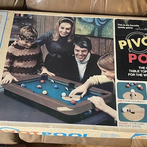 Vintage 1972 Milton Bradley Pivot Pool Tabletop Game 100% Complete