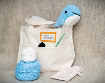 Amigurumi Kit Beginner Crochet Whale Kit Learn to Crochet Animal Kit Handmade Gift