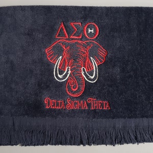 Embroidered Delta Sigma Theta fingertip towel