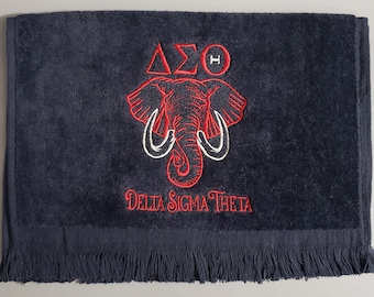 Embroidered Delta Sigma Theta fingertip towel
