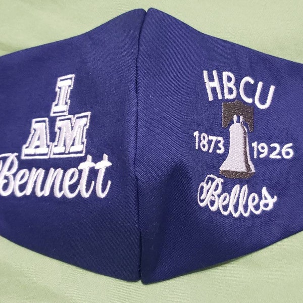 Embroidered Bennett College face covering