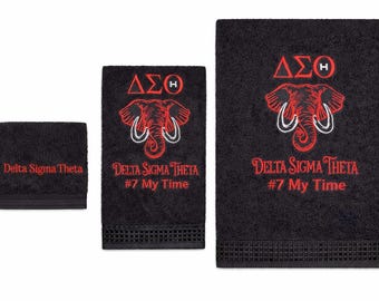 3pc bath towel set Delta Sigma Theta