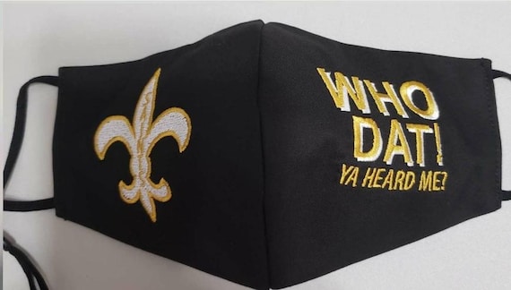 Embroidered New Orleans Saints face mask/covering