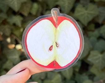 Small Apple Slice Watercolor Sticker | fruit orchard garden cute vinyl decal for cars, computers, cell phone cases, water bottles