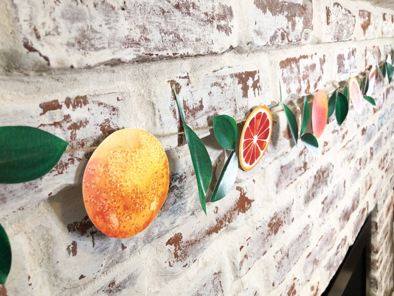 Orange Garland DIY Printable Paper Orange Citrus Fruit Winter Decoration Digital Download image 9